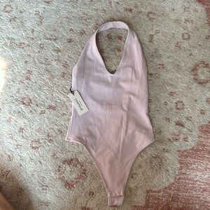 Aritzia Babaton contour pink halter bodysuit